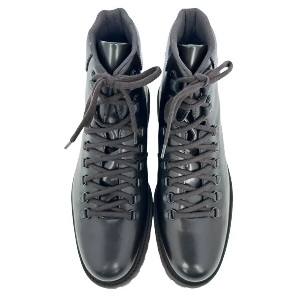 Common Projects Lace-Up Hiking Boots in Black Leather